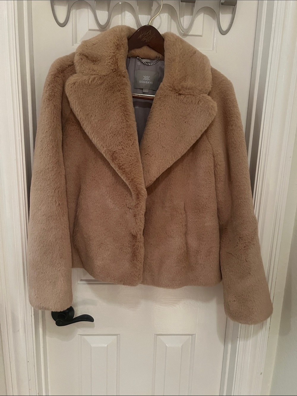 Soia & Kyo Plush Camel Teddy Jacket